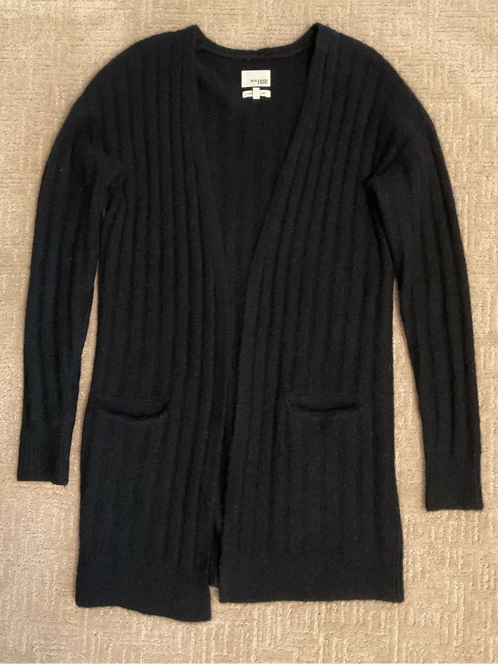 Aritzia Wilfred Free Cardigan Sweater Alpaca Wool Blend Open Front S EUC Classic